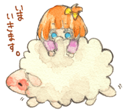 Sheep and girls sticker #3725375