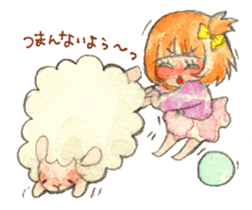 Sheep and girls sticker #3725377
