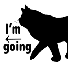 Of a black cat, freely, the landscape sticker #3729311