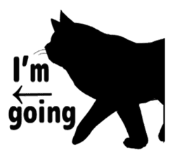 Of a black cat, freely, the landscape sticker #3729311