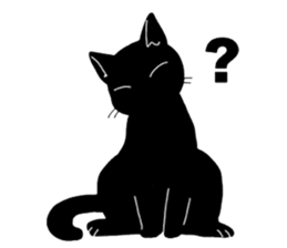 Of a black cat, freely, the landscape sticker #3729312