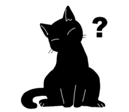 Of a black cat, freely, the landscape sticker #3729312