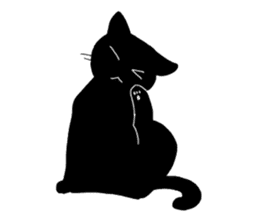 Of a black cat, freely, the landscape sticker #3729313