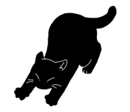 Of a black cat, freely, the landscape sticker #3729315