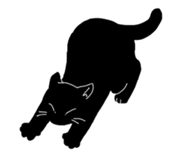 Of a black cat, freely, the landscape sticker #3729315