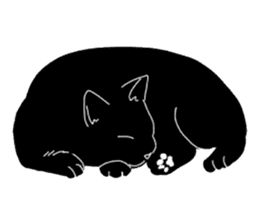 Of a black cat, freely, the landscape sticker #3729317