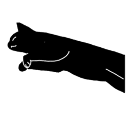 Of a black cat, freely, the landscape sticker #3729318