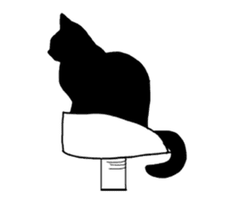 Of a black cat, freely, the landscape sticker #3729319