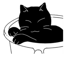 Of a black cat, freely, the landscape sticker #3729320