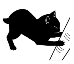 Of a black cat, freely, the landscape sticker #3729321