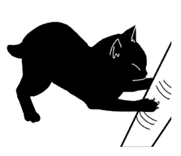 Of a black cat, freely, the landscape sticker #3729321