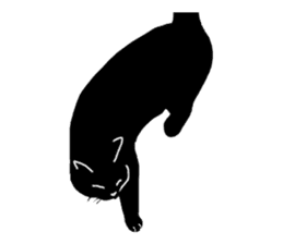 Of a black cat, freely, the landscape sticker #3729322