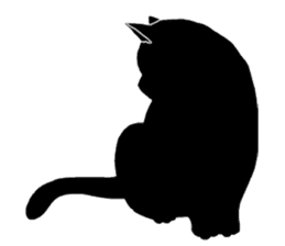 Of a black cat, freely, the landscape sticker #3729323