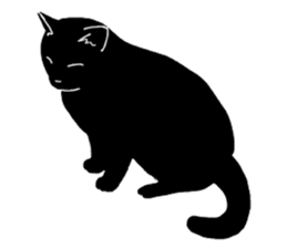 Of a black cat, freely, the landscape sticker #3729324