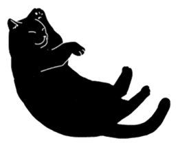 Of a black cat, freely, the landscape sticker #3729325