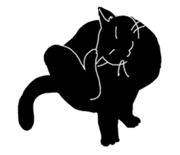 Of a black cat, freely, the landscape sticker #3729326