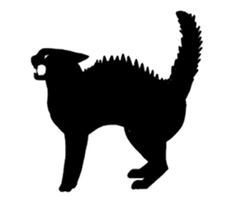 Of a black cat, freely, the landscape sticker #3729330