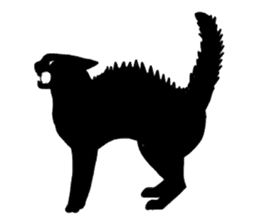 Of a black cat, freely, the landscape sticker #3729330