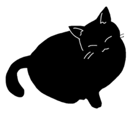 Of a black cat, freely, the landscape sticker #3729333