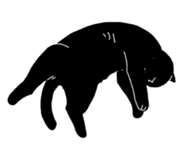 Of a black cat, freely, the landscape sticker #3729334