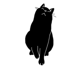 Of a black cat, freely, the landscape sticker #3729335