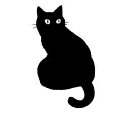 Of a black cat, freely, the landscape sticker #3729336