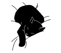 Of a black cat, freely, the landscape sticker #3729338