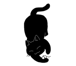 Of a black cat, freely, the landscape sticker #3729342