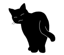 Of a black cat, freely, the landscape sticker #3729343