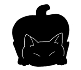 Of a black cat, freely, the landscape sticker #3729346