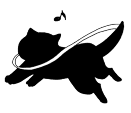 Of a black cat, freely, the landscape sticker #3729347
