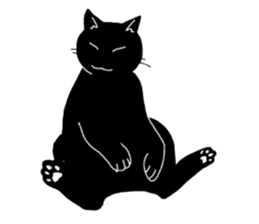 Of a black cat, freely, the landscape sticker #3729348