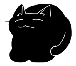Of a black cat, freely, the landscape sticker #3729349