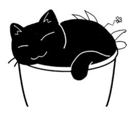 Of a black cat, freely, the landscape sticker #3729350