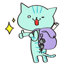 cute blue cat sticker #3732910