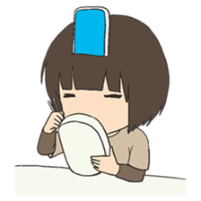 Shy Japanese girl sticker #3733326