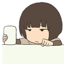 Shy Japanese girl sticker #3733335