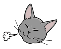 Gray Cat ! sticker #3735807