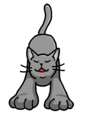 Gray Cat ! sticker #3735810