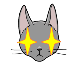 Gray Cat ! sticker #3735822