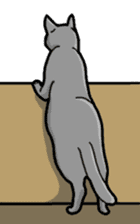 Gray Cat ! sticker #3735831