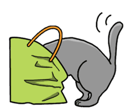 Gray Cat ! sticker #3735833