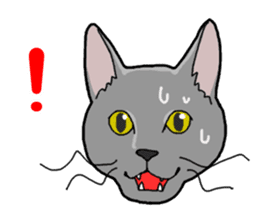 Gray Cat ! sticker #3735838