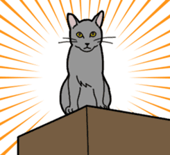 Gray Cat ! sticker #3735839