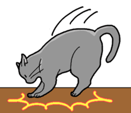 Gray Cat ! sticker #3735840
