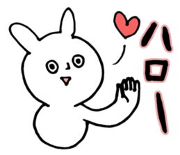 A cute rabbit and a lot of heart marks sticker #3737009