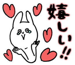 A cute rabbit and a lot of heart marks sticker #3737011