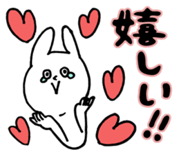 A cute rabbit and a lot of heart marks sticker #3737011