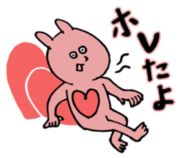 A cute rabbit and a lot of heart marks sticker #3737012