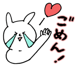 A cute rabbit and a lot of heart marks sticker #3737013